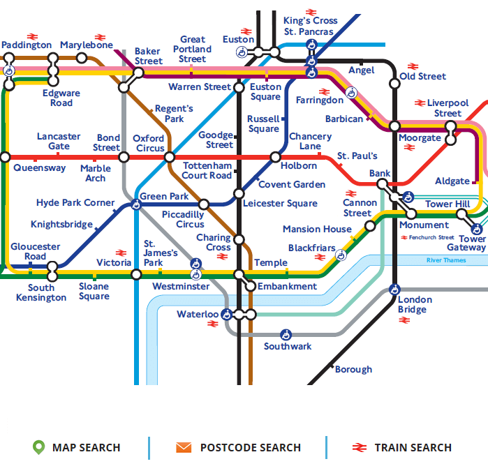 tube station map with office location links